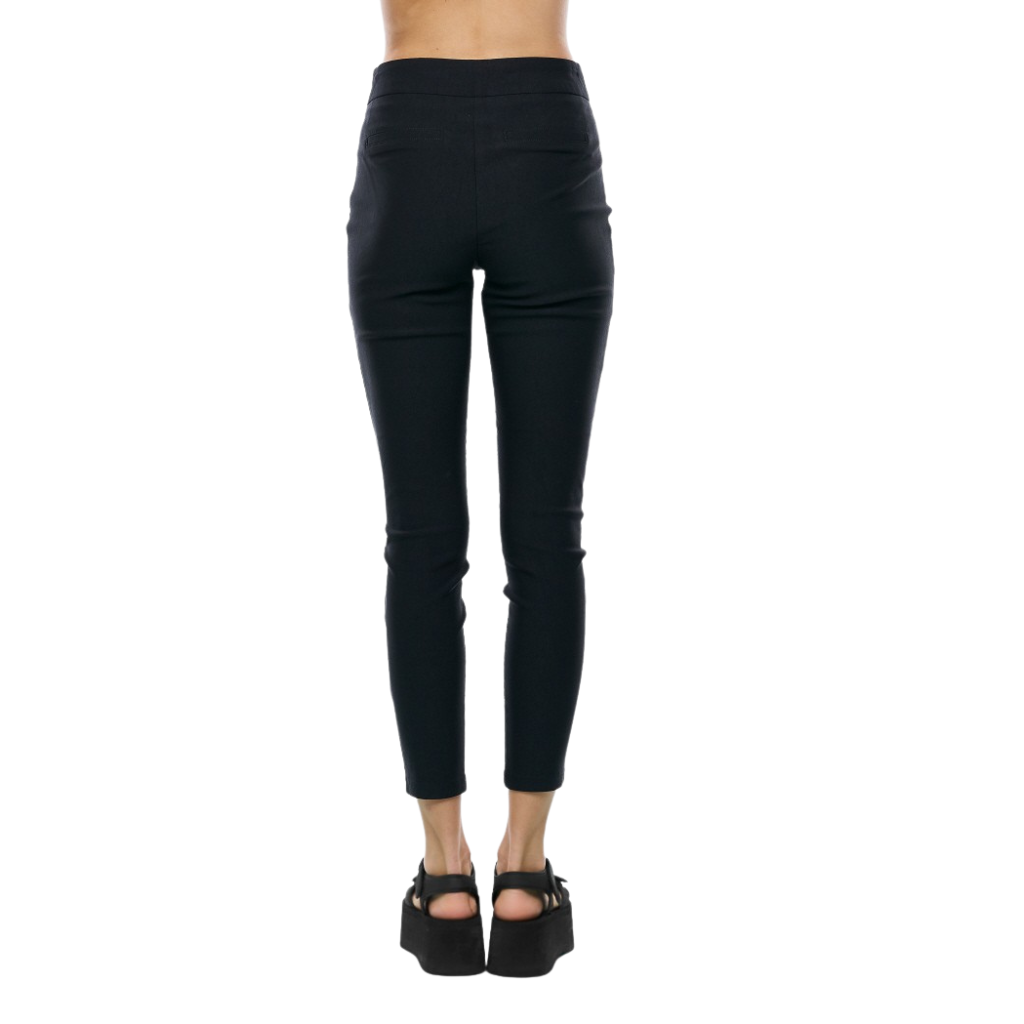 Pantalón negro skinny con cierres frontales