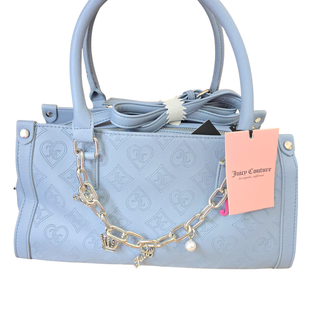 Bolsa Juicy Couture Azul Cielo Monograma JC Con Correa Ajustable