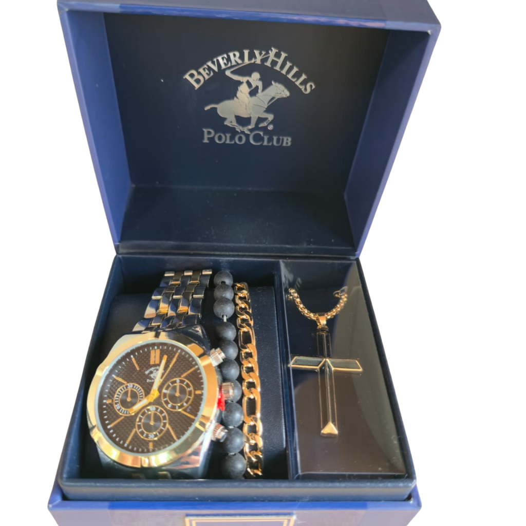 Set Beverly Hills Polo Club para Caballero – Reloj, Pulseras y Collar