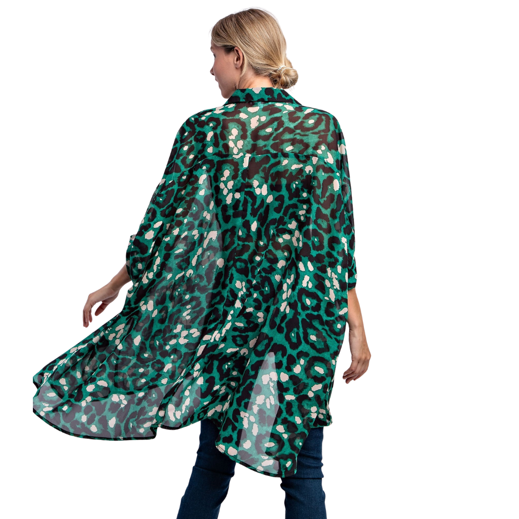 Maxi blusa animal print en verde