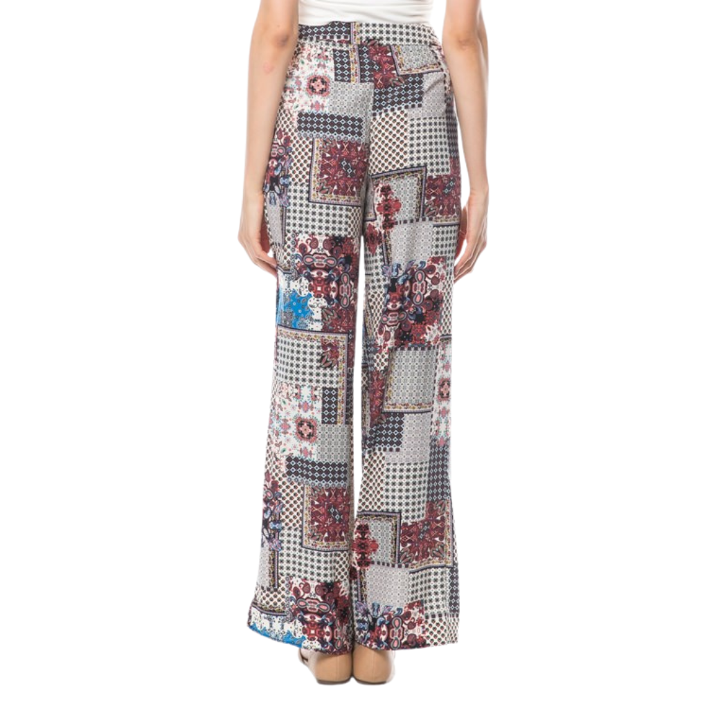 Pantalón Palazzo Estampado Patchwork Boho