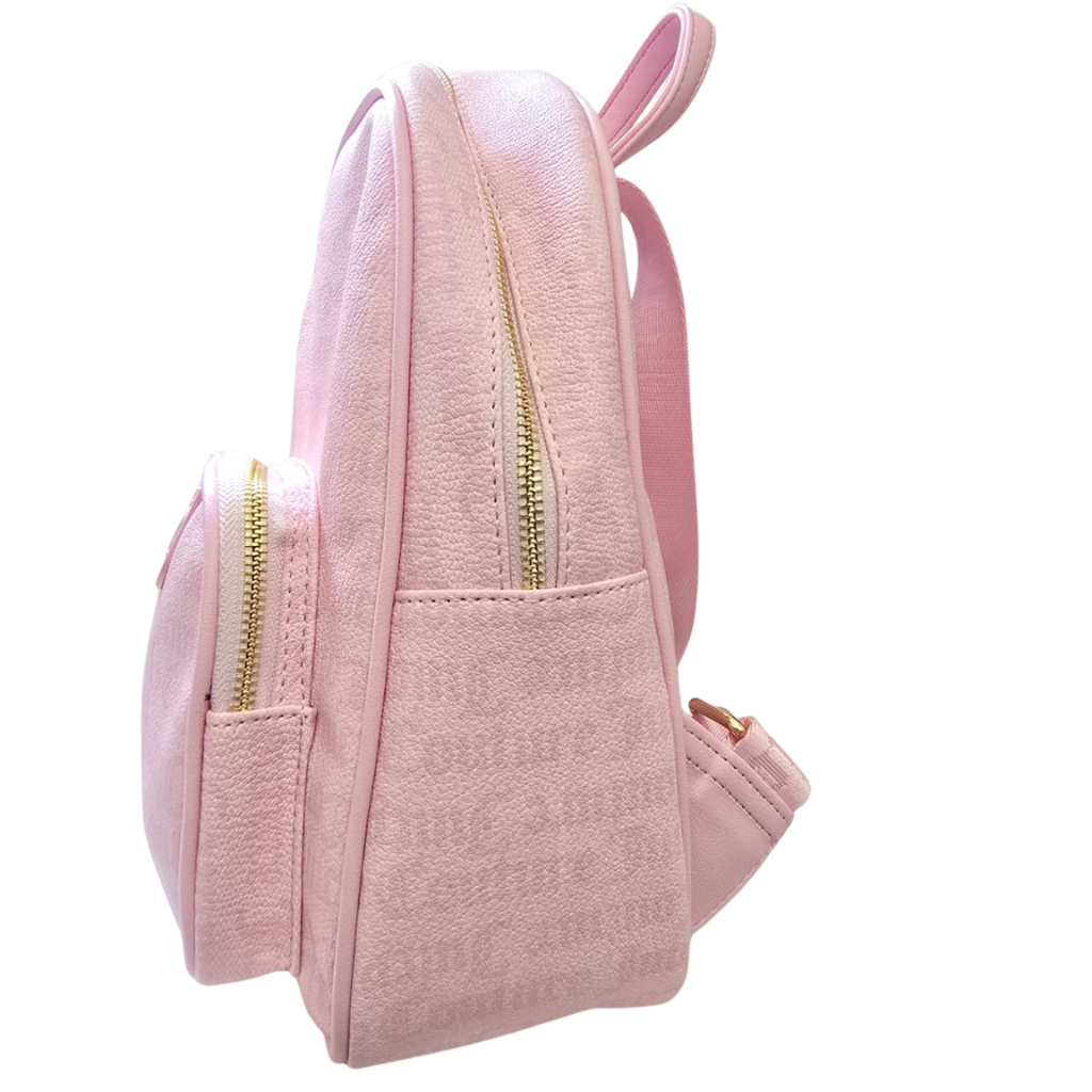 Mochila Juicy Couture Rosa con Logo y Detalles Dorados