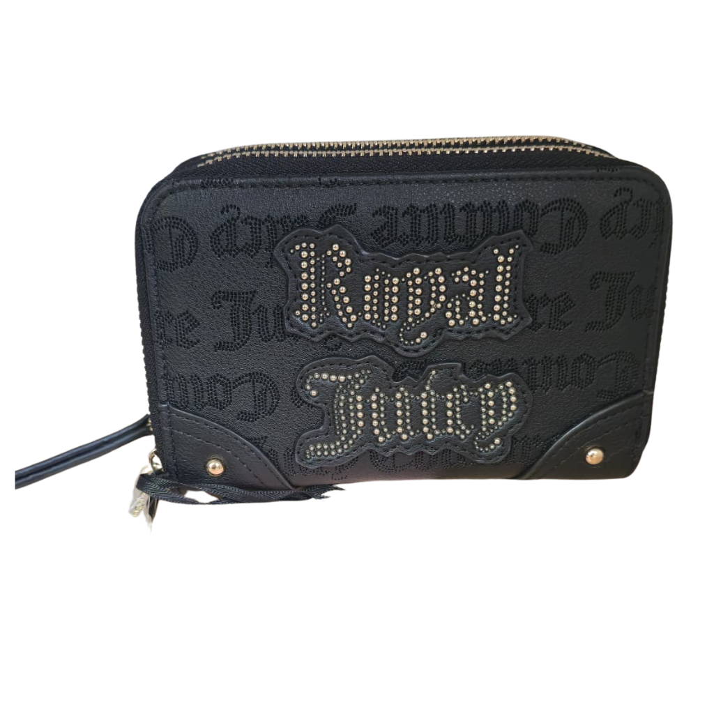 Cartera Juicy Couture Negra Doble Cierre con Cristalesjj