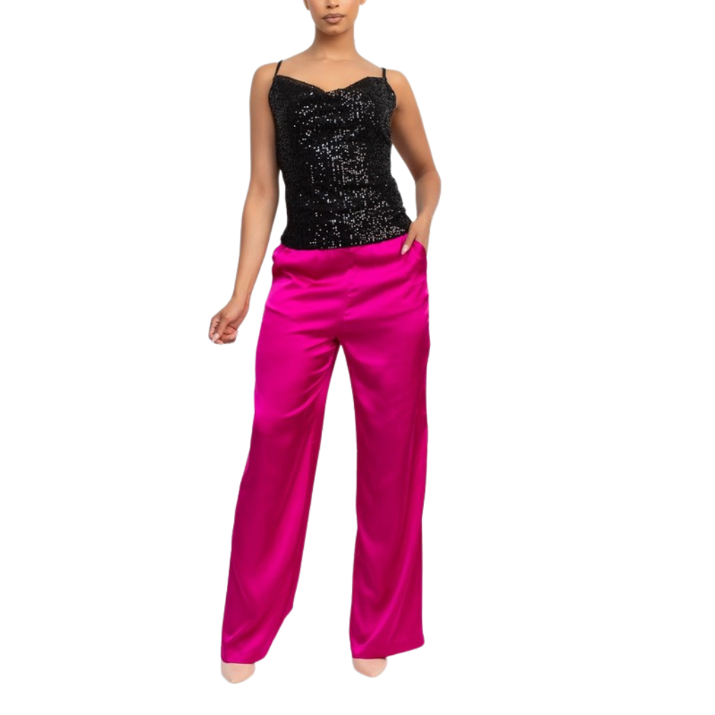 Top negro de tirantes con lentejuelas