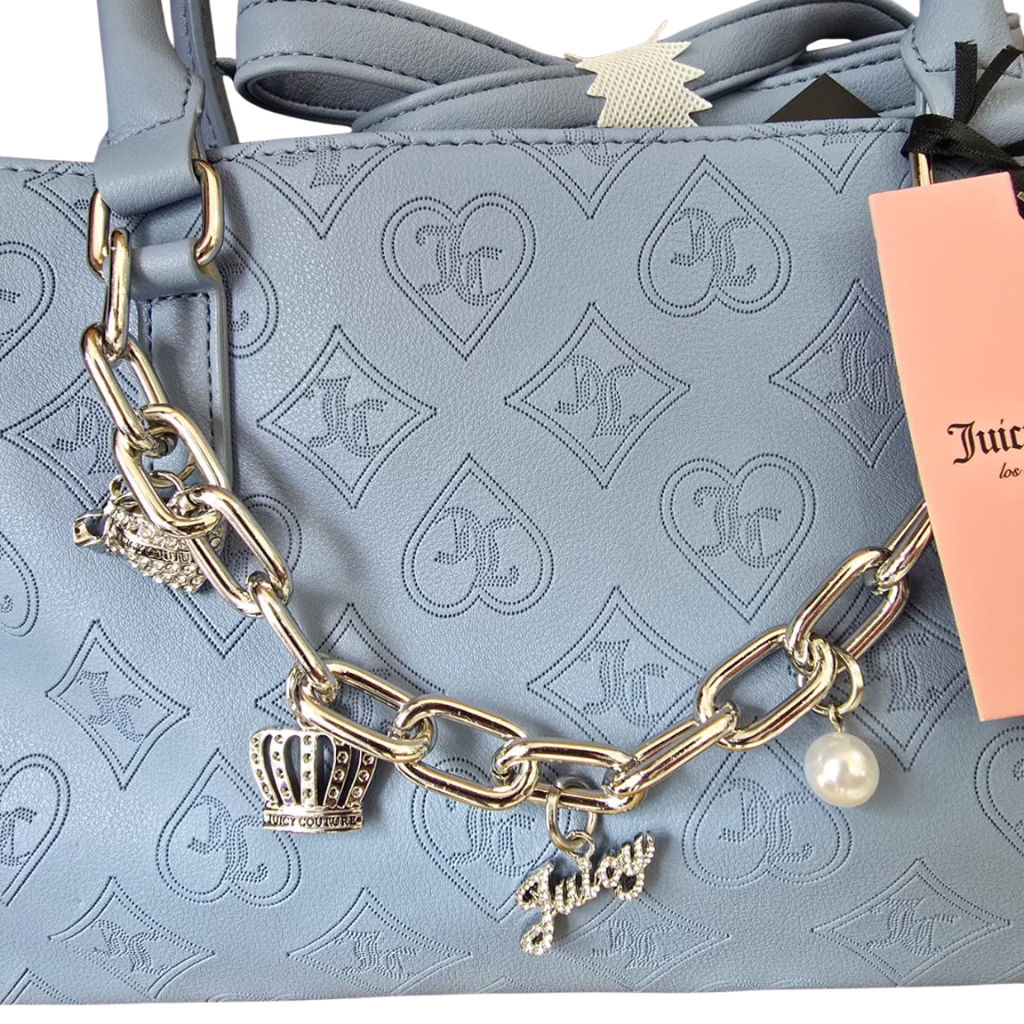 Bolsa Juicy Couture Azul Cielo Monograma JC Con Correa Ajustable