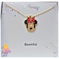 Collar Disney Minnie Mouse Original Dorado Con Cristales Bowtiful