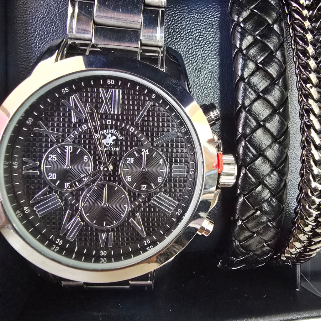 Set Beverly Hills Polo Club para Hombre con Reloj, Pulseras y Collar