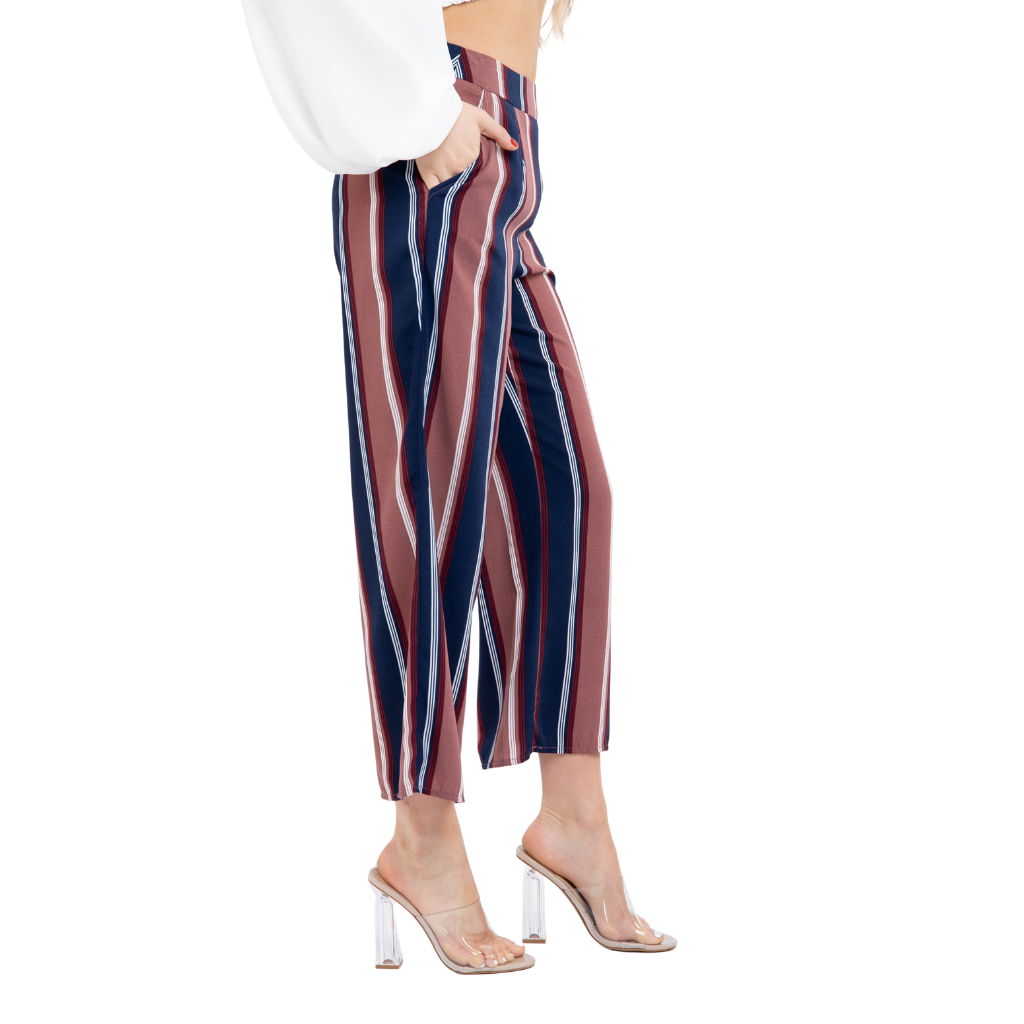 Pantalón Palazzo Rayado Multicolor