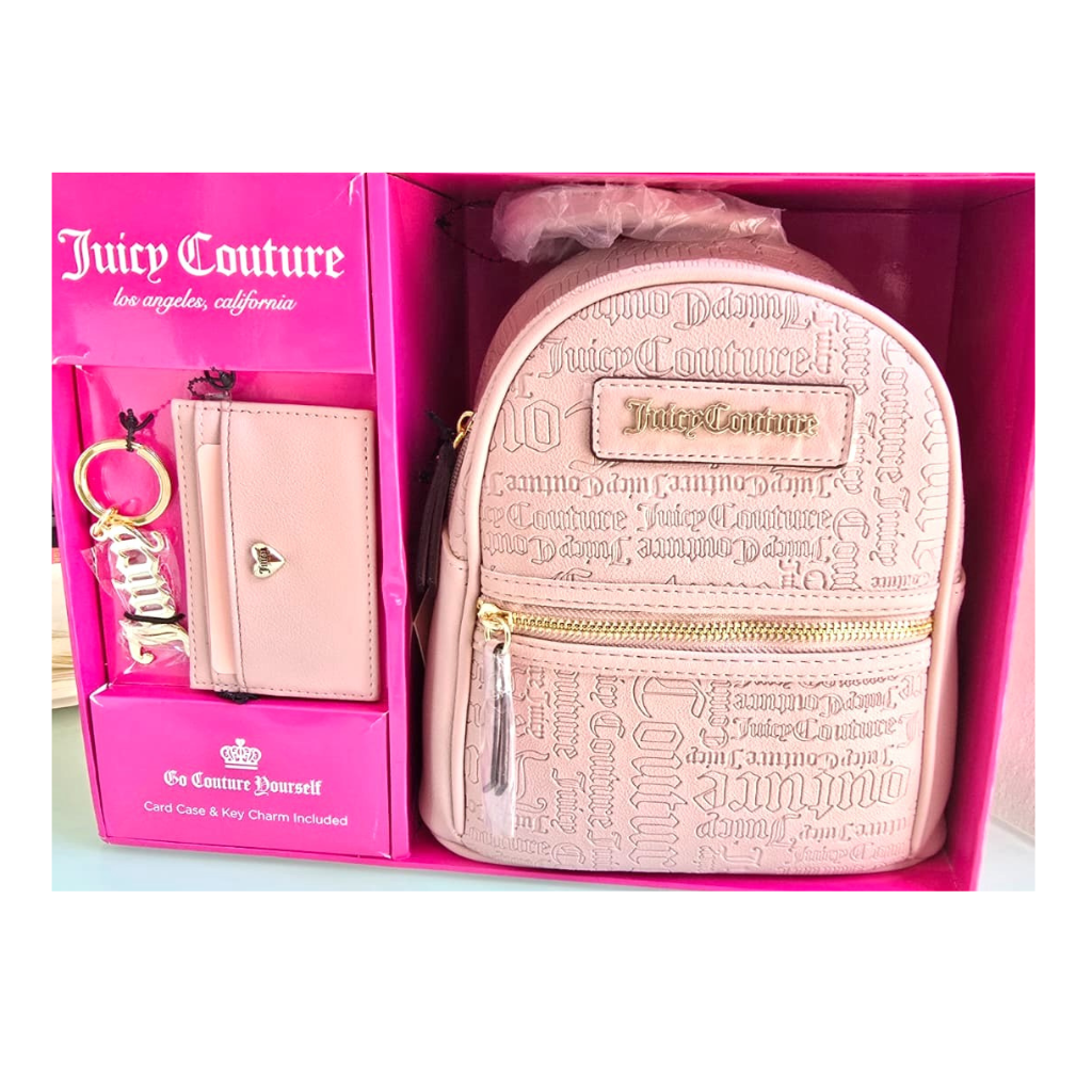 Set Juicy Couture Mochila Mini + Porta Tarjetas + Llavero