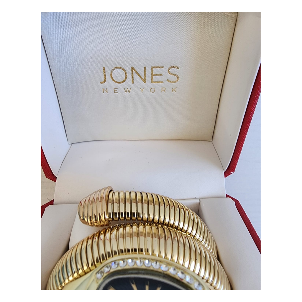Reloj Jones New York Dorado Tipo Brazalete con Cristales