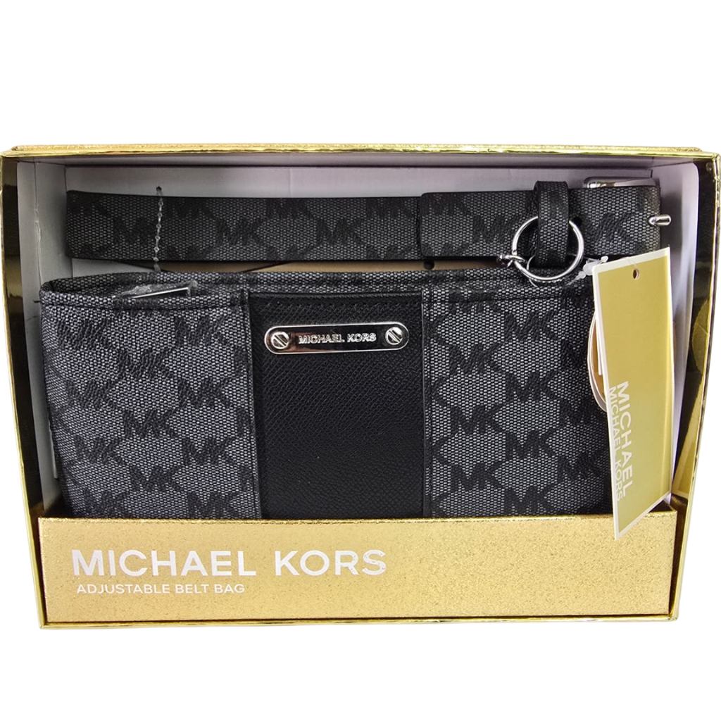 Cangurera Michael Kors Adjustable Belt Bag Monograma Negra