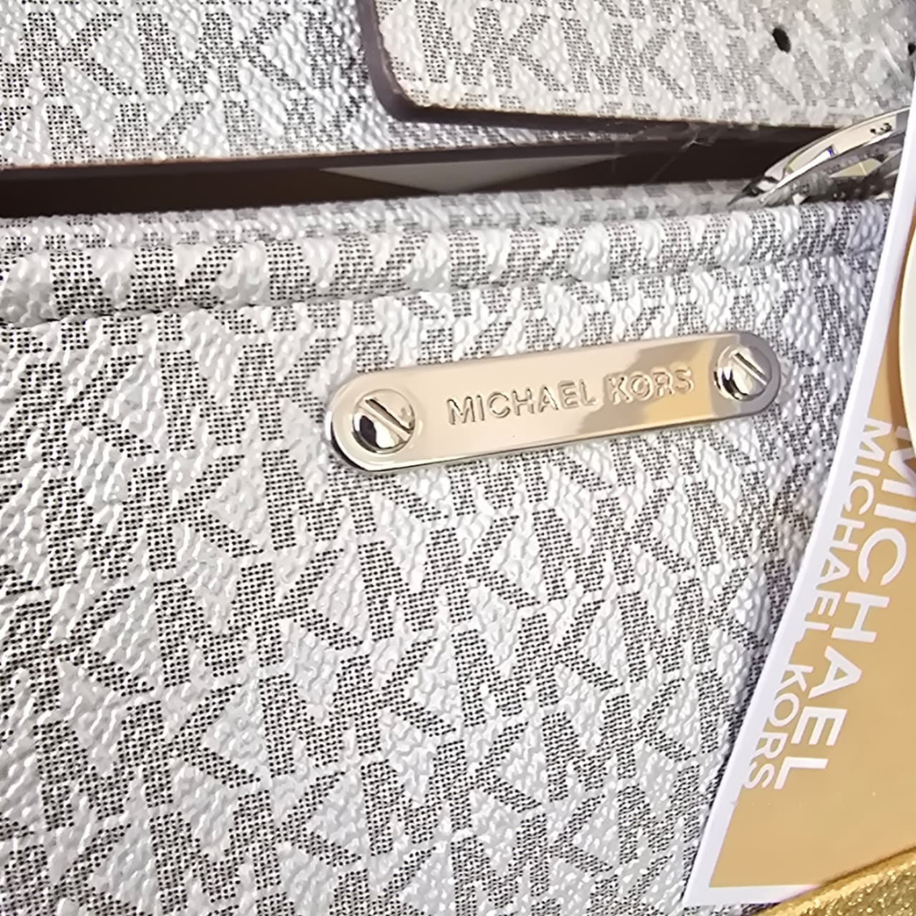 Cangurera Michael Kors Ajustable Blanca con Monograma