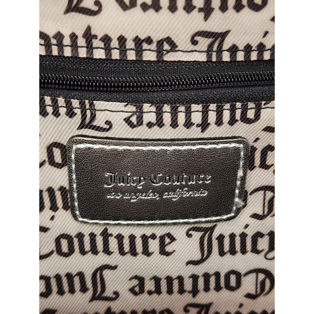 Mochila Juicy Couture original plateada con monedero colgante