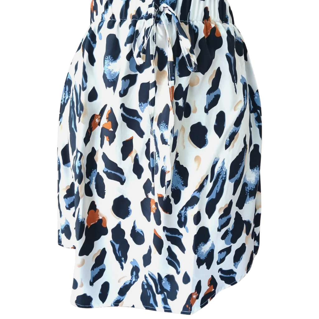 Falda corta estampado animal print con moño frontal