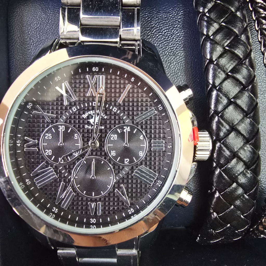 Set Beverly Hills Polo Club para Hombre con Reloj, Pulseras y Collar