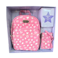 Set Madden Girl Mini Mochila y Cartera Rosa con Corazones – 2 Piezas