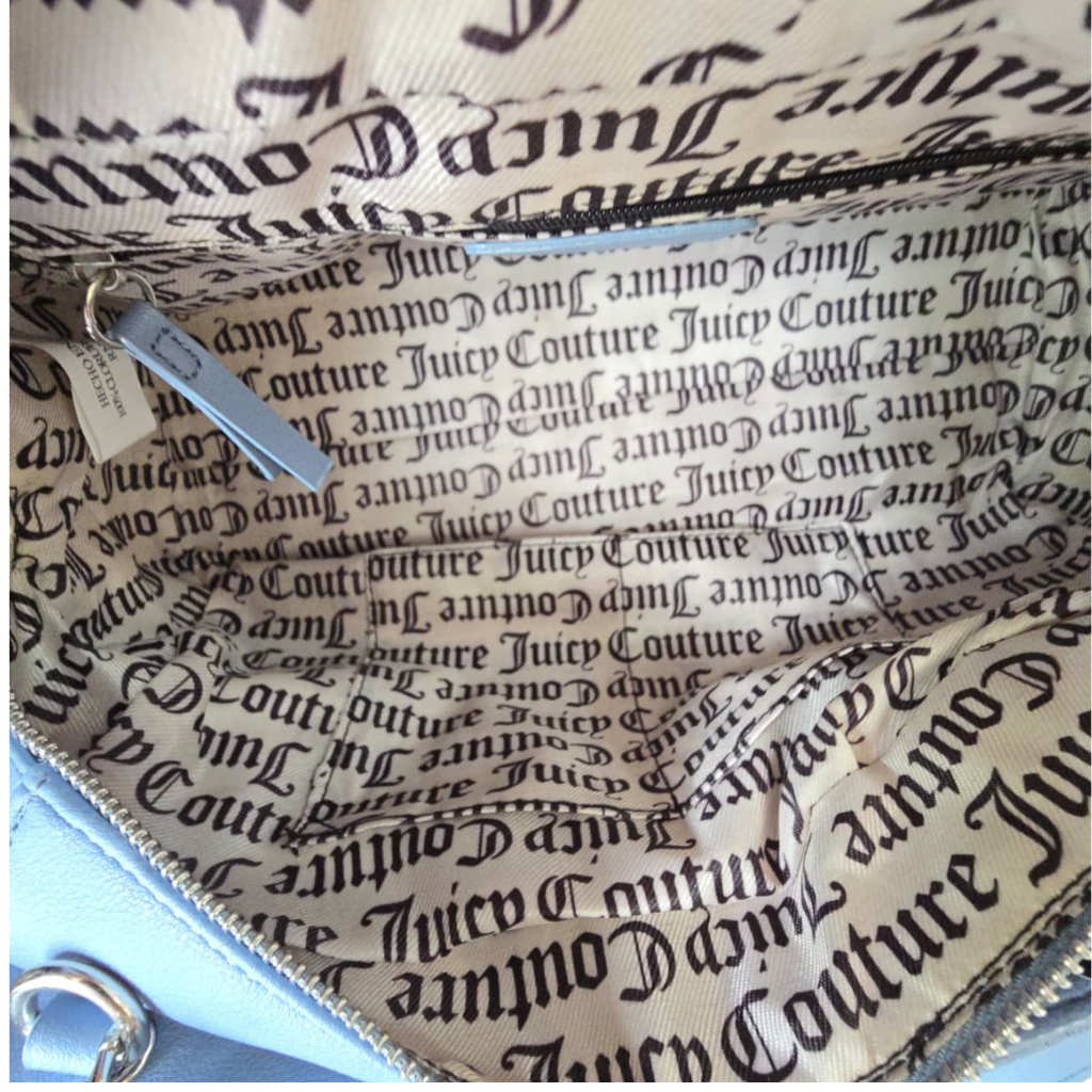 Bolsa Juicy Couture Azul Cielo Monograma JC Con Correa Ajustable