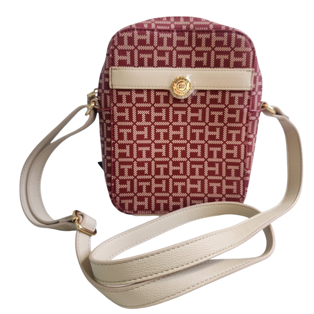 Bolsa Tommy Hilfiger crossbody roja con monograma