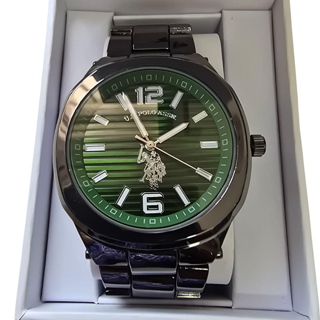Reloj U.S. Polo Assn. para Hombre Negro con Carátula Verde