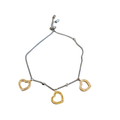 Pulsera Michael Kors plateada con dijes de corazón dorados