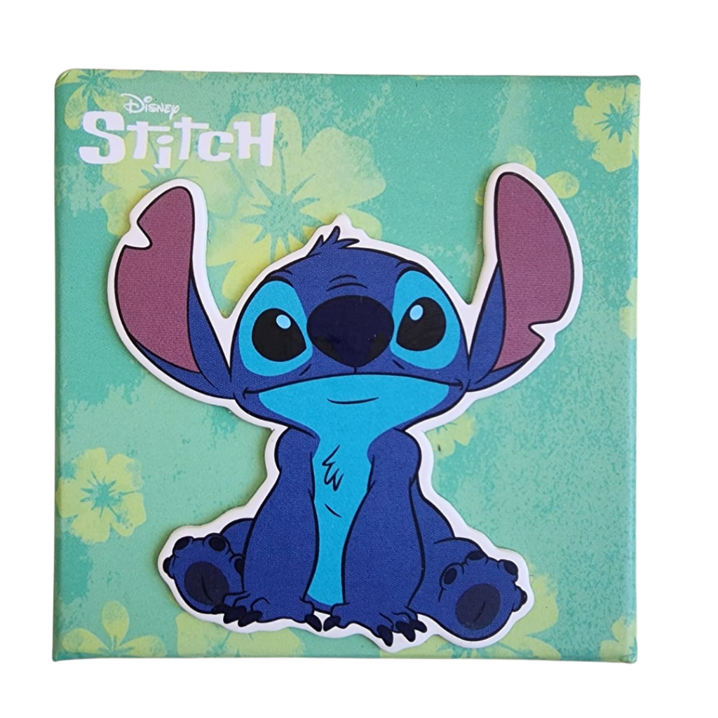 Set aretes Disney Stitch con diseño floral y Stitch plateado