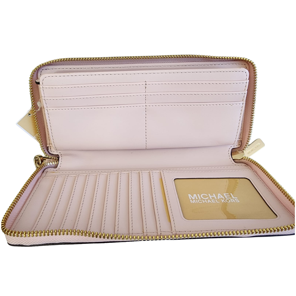Cartera Michael Kors original monograma MK con cierre tipo wristlet