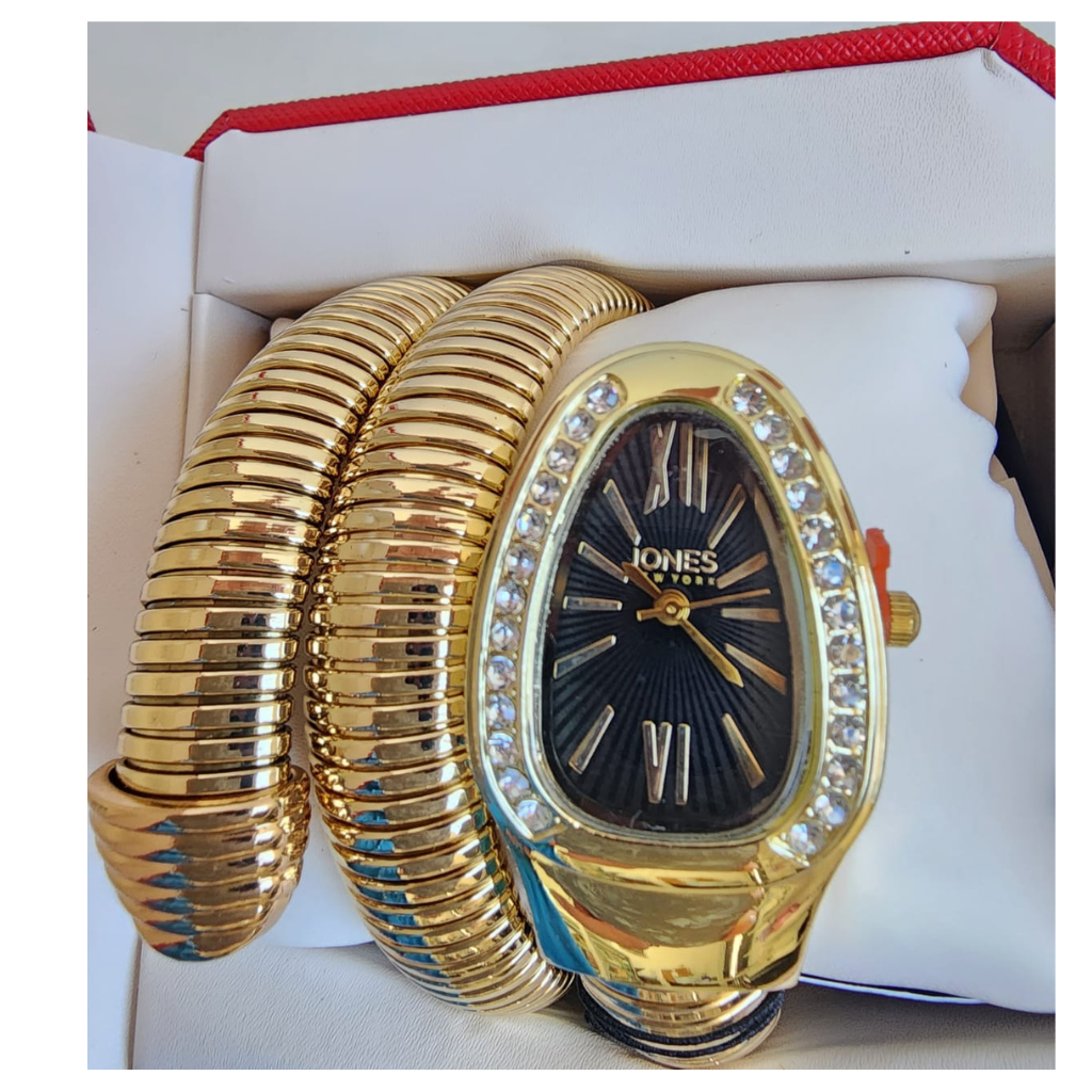 Reloj Jones New York Dorado Tipo Brazalete con Cristales