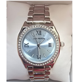 Reloj Steve Madden Original para Mujer Plateado con Carátula Azul y Cristales
