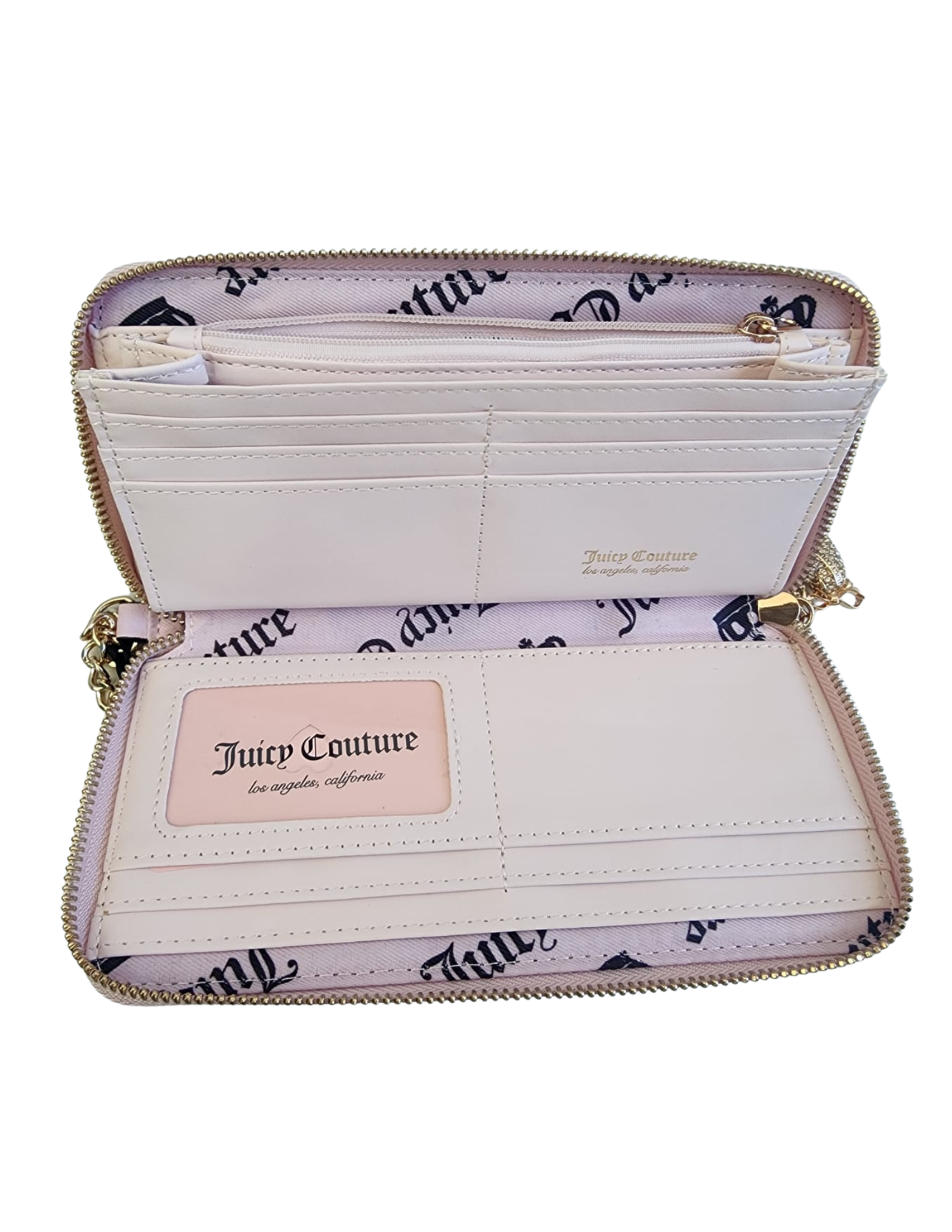 Cartera Juicy Couture Rosa Café Cierre Completo Con Cadena
