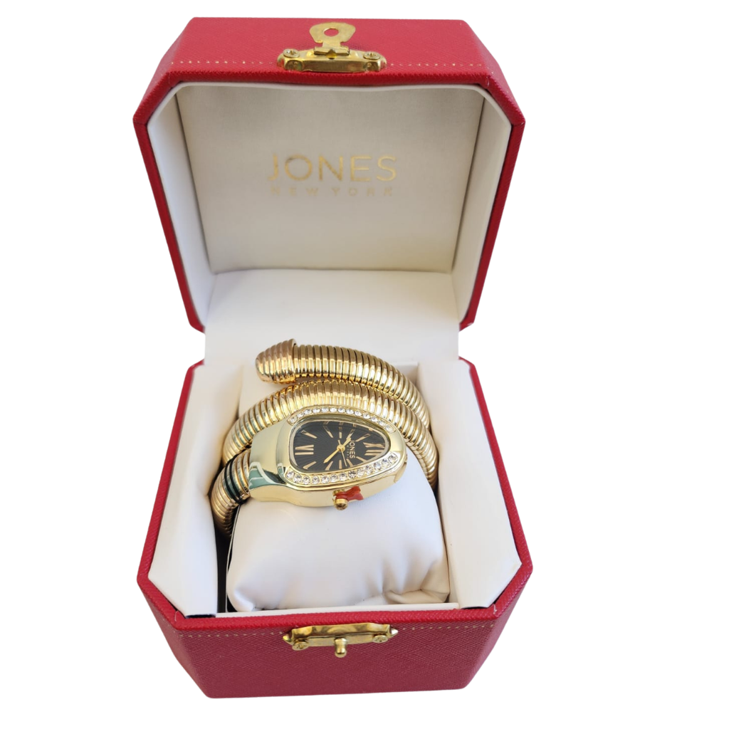 Reloj Jones New York Dorado Tipo Brazalete con Cristales