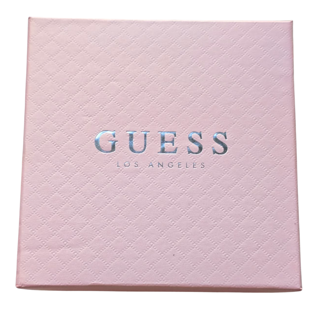 Set Guess Original Pulsera Ajustable Con Dijes Corazón + Aretes Dorados