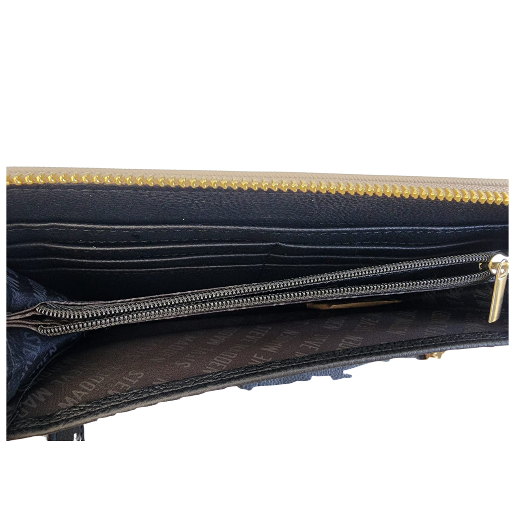 Cartera Steve Madden Tipo Wallet Cierre Completo Beige Mujer