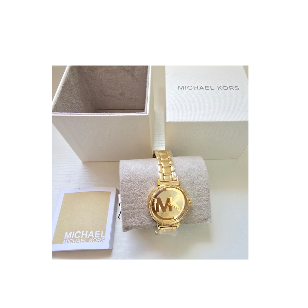 Reloj Michael Kors Dorado con Logo MK y Cristales