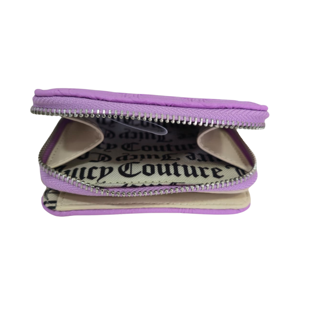 Cartera Juicy Couture Lila Compacta con Logo y Cristales