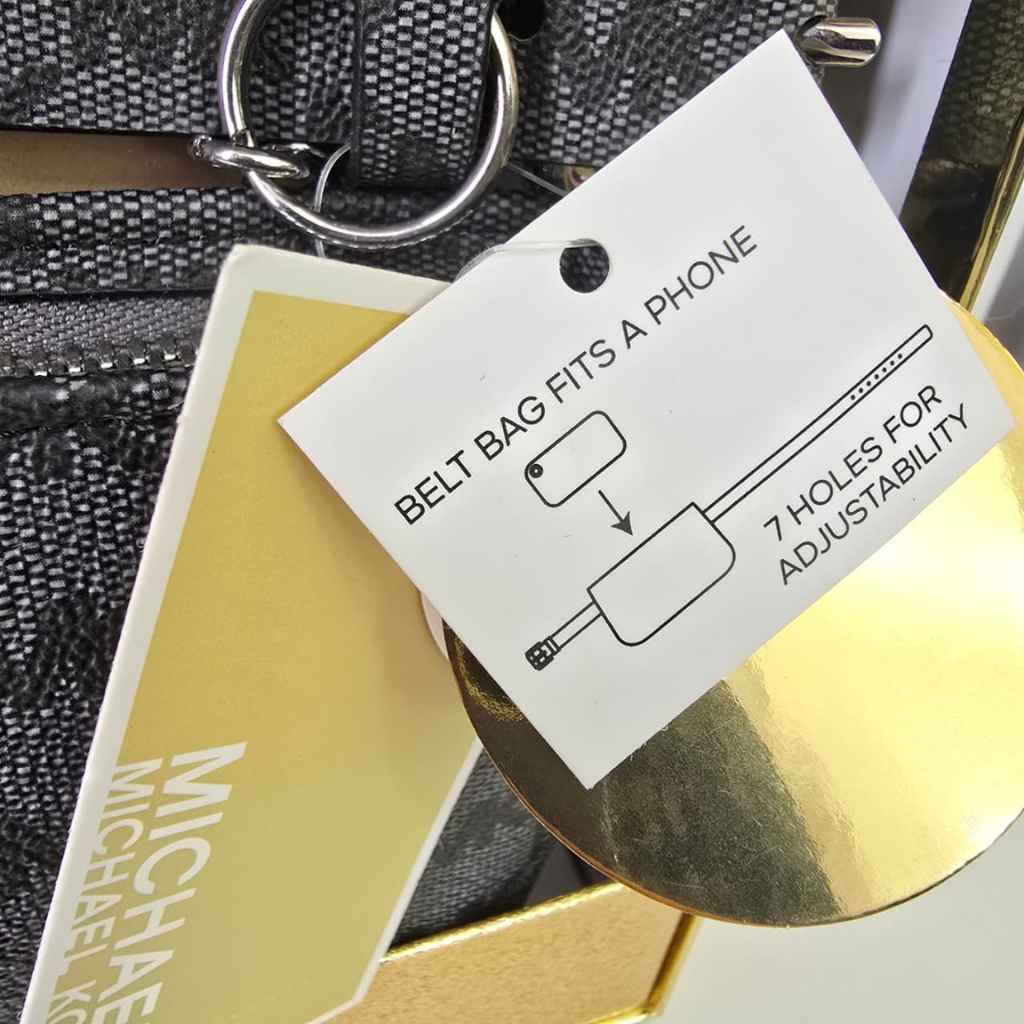 Cangurera Michael Kors Adjustable Belt Bag Monograma Negra