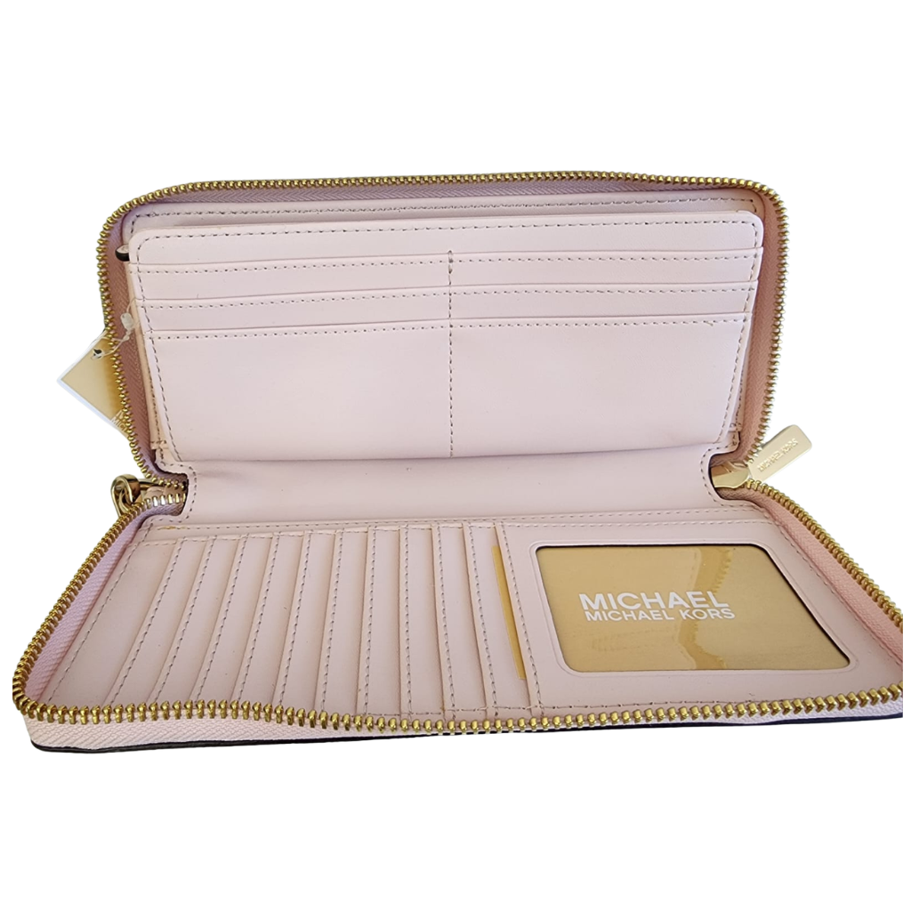 Cartera Michael Kors Jet Set Travel Logo Brown con Wristlet Desmontable