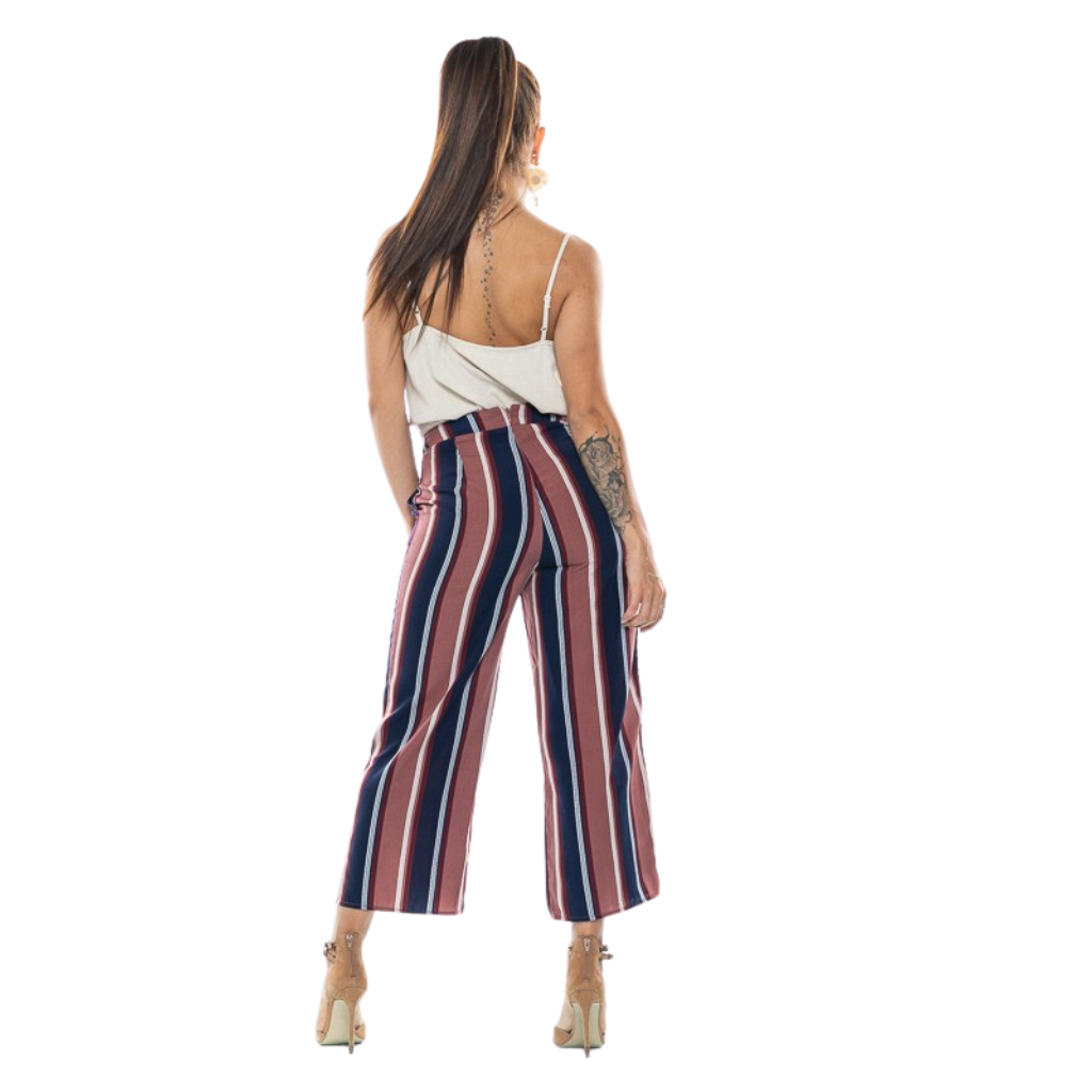 Pantalón Palazzo Rayado Multicolor