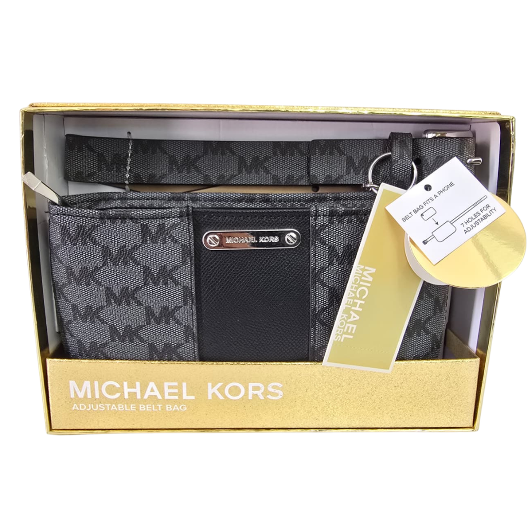Cangurera Michael Kors Adjustable Belt Bag Monograma Negra