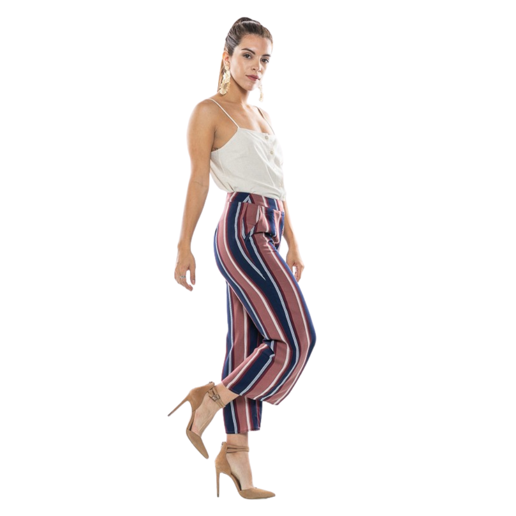 Pantalón Palazzo Rayado Multicolor