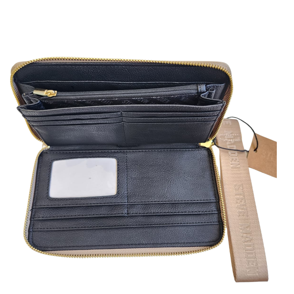Cartera Steve Madden Tipo Wallet Cierre Completo Beige Mujer