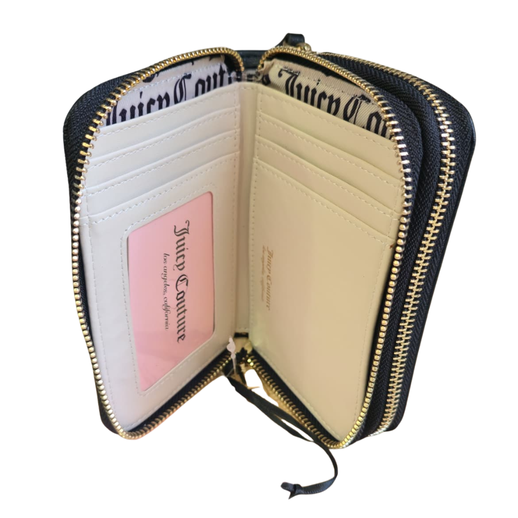 Cartera Juicy Couture Negra Doble Cierre con Cristalesjj