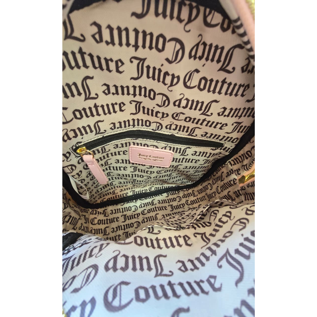 Mochila Juicy Couture Rosa con Logo y Detalles Dorados