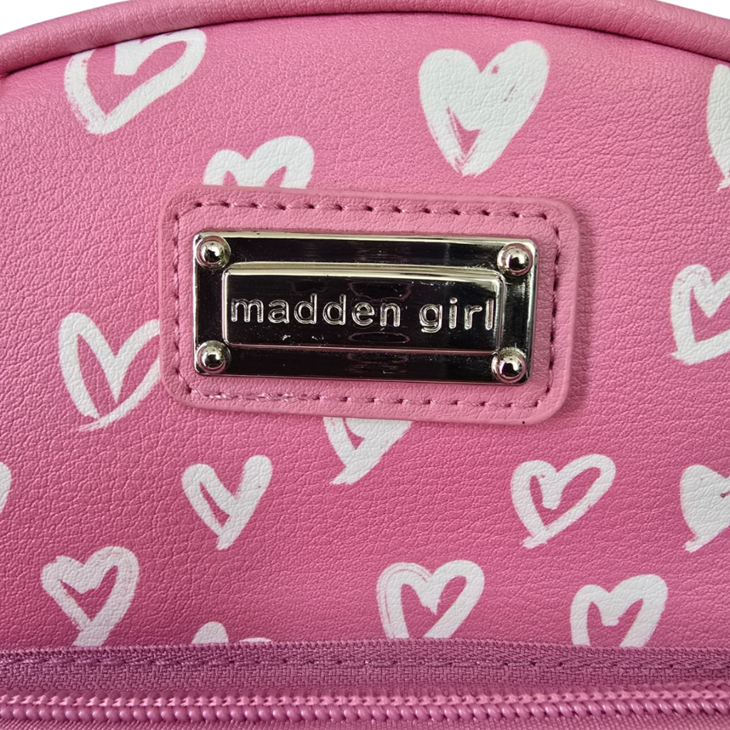 Set Madden Girl Mini Mochila y Cartera Rosa con Corazones – 2 Piezas