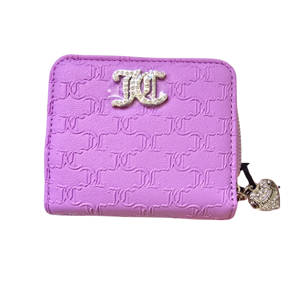 Cartera Juicy Couture Lila Compacta con Logo y Cristales
