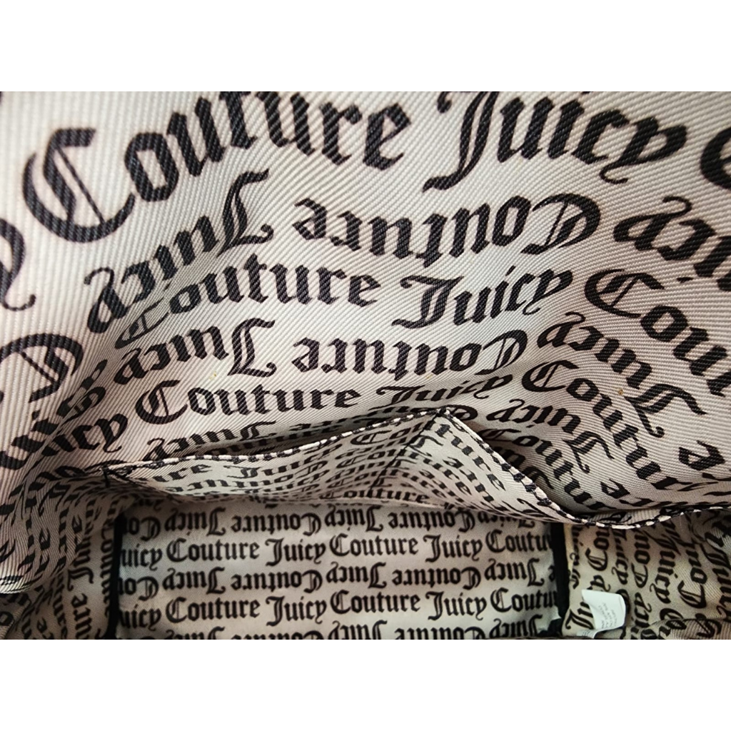 Mochila Juicy Couture original plateada con monedero colgante