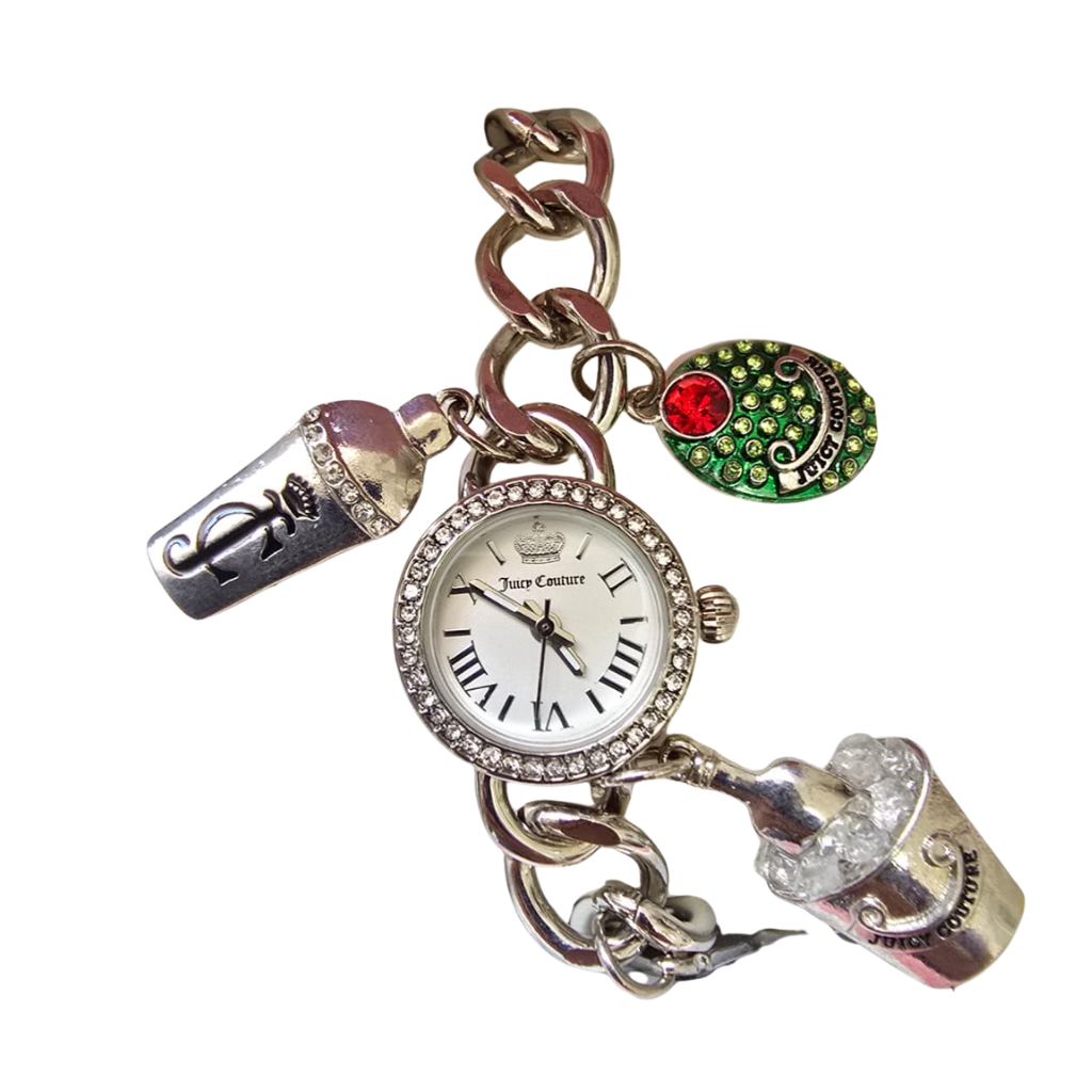 Reloj Juicy Couture con Charms Plateado y Estuche Rosa