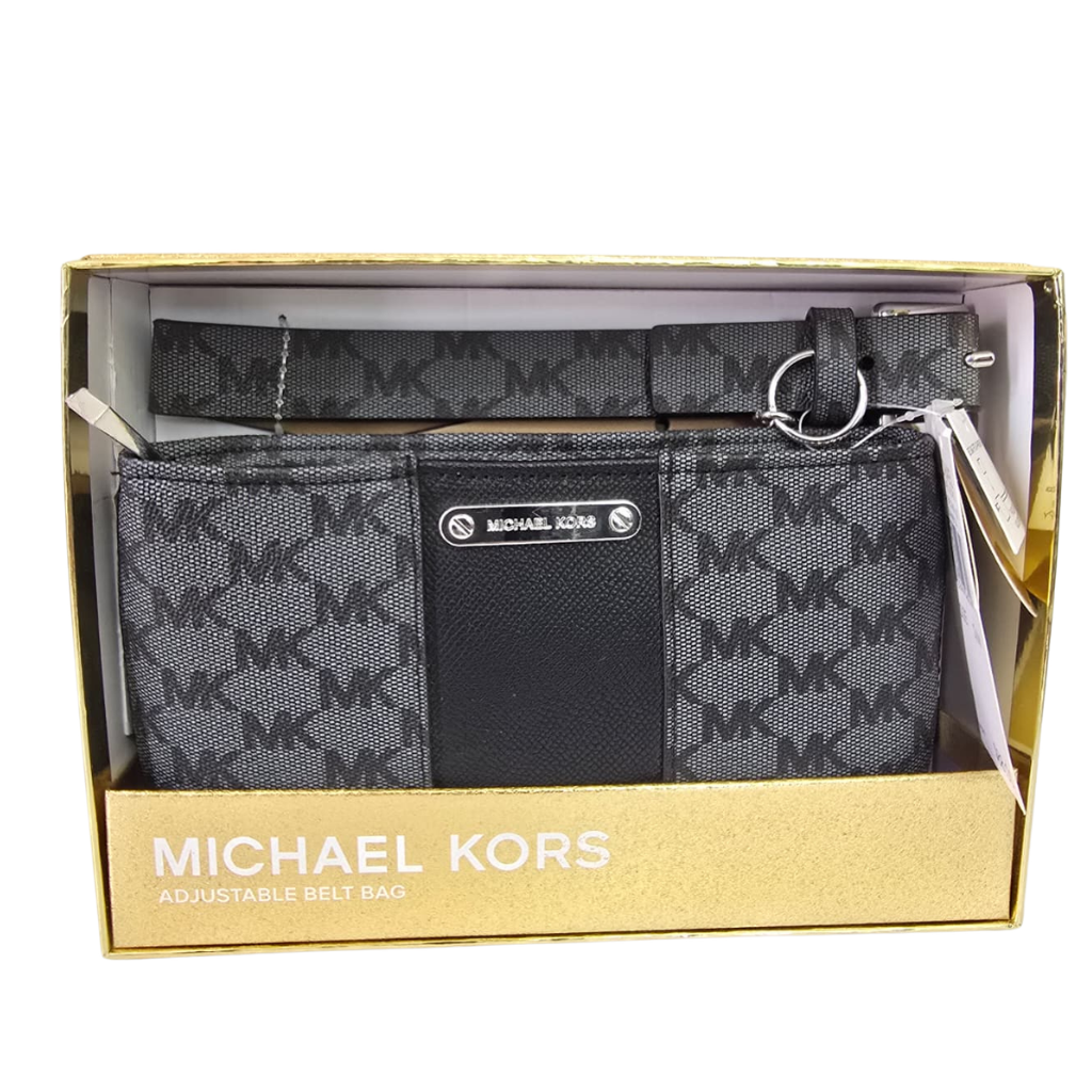 Cangurera Michael Kors Adjustable Belt Bag Monograma Negra