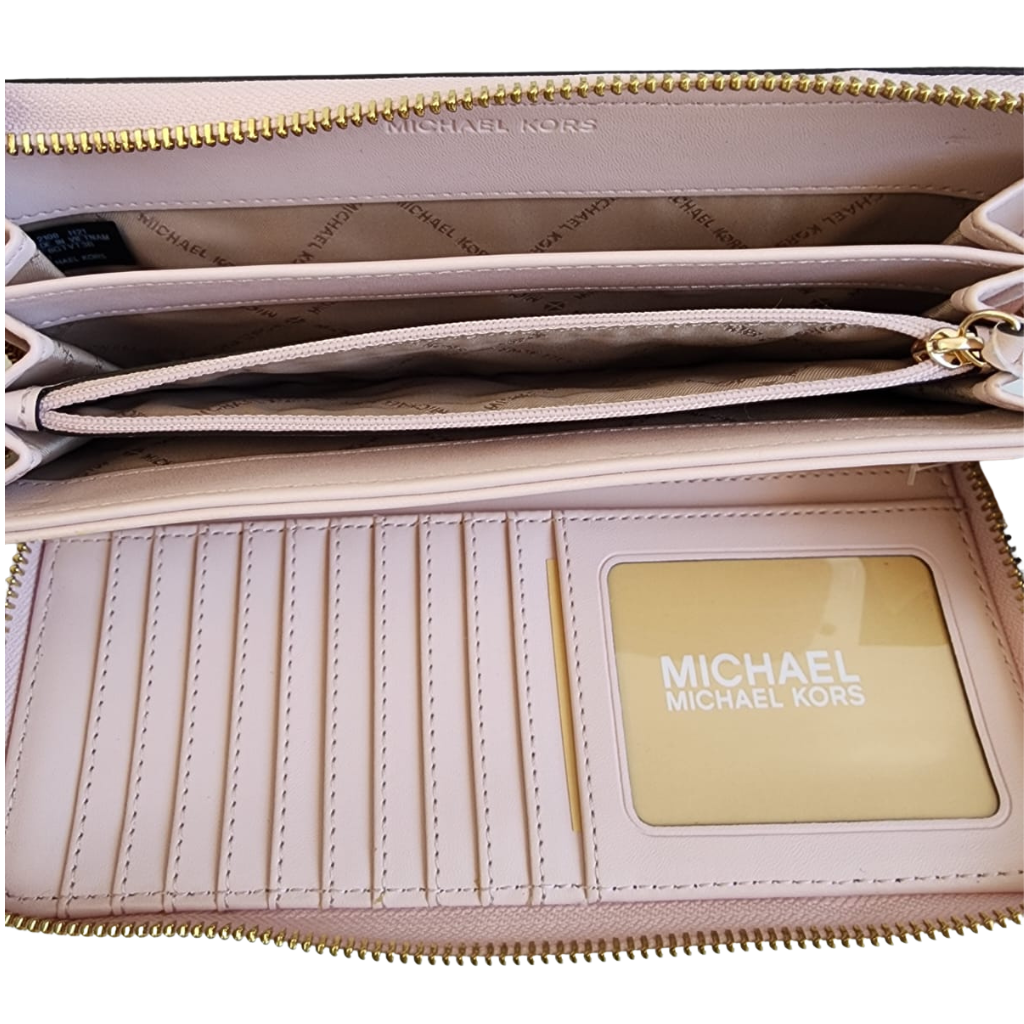 Cartera Michael Kors Jet Set Travel Logo Brown con Wristlet Desmontable
