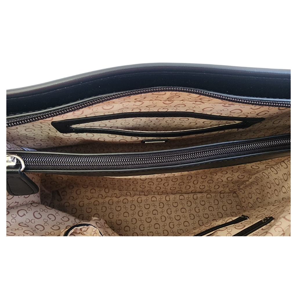 Bolsa Guess tote monograma negro con asas largas