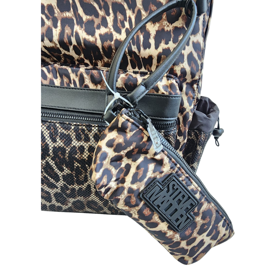 Mochila Steve Madden original animal print con estuche